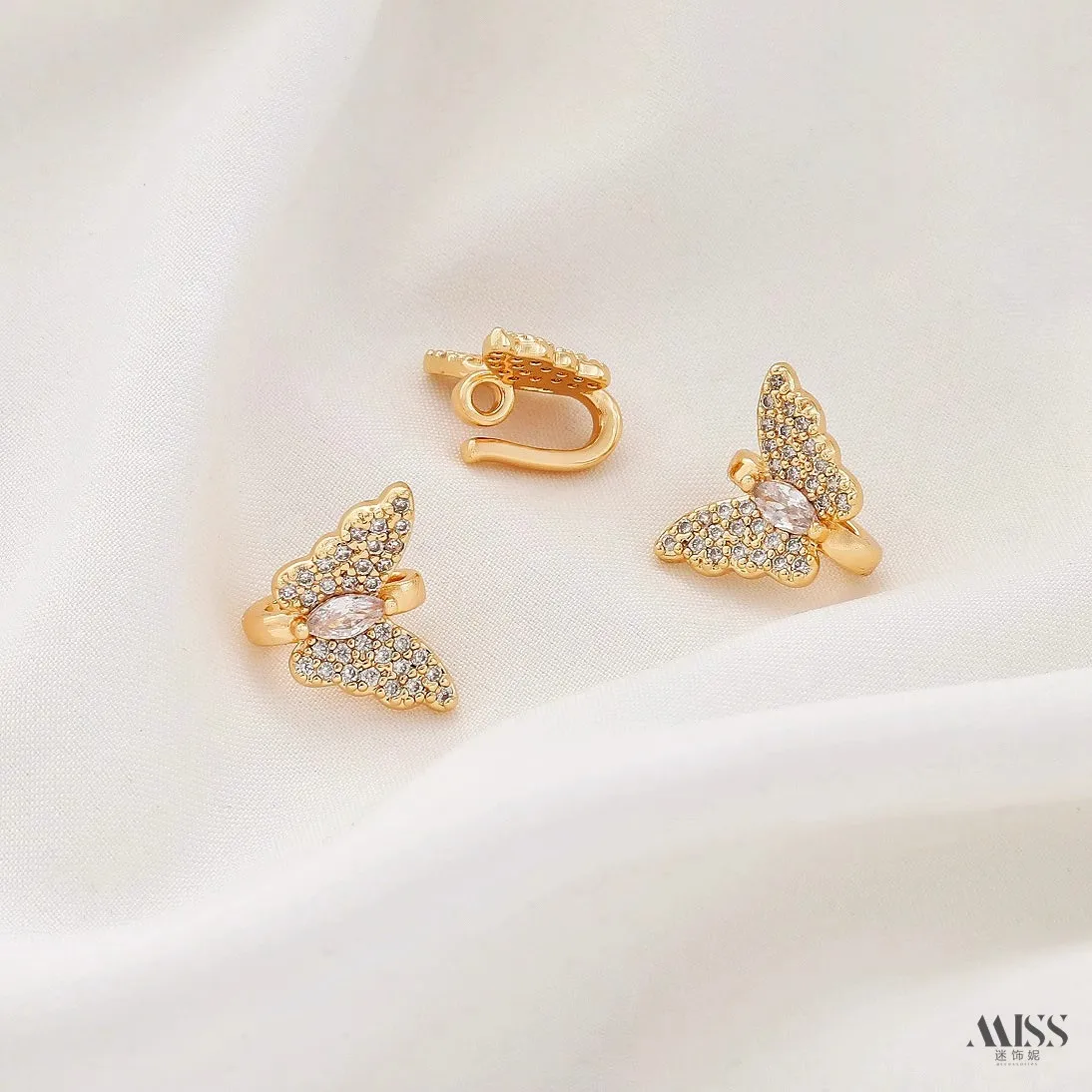 14K/18K Real Gold Plated, Butterfly, Peacock And Plum Blossom Connector Clasps, DIY Bracelet & Necklace Accessories