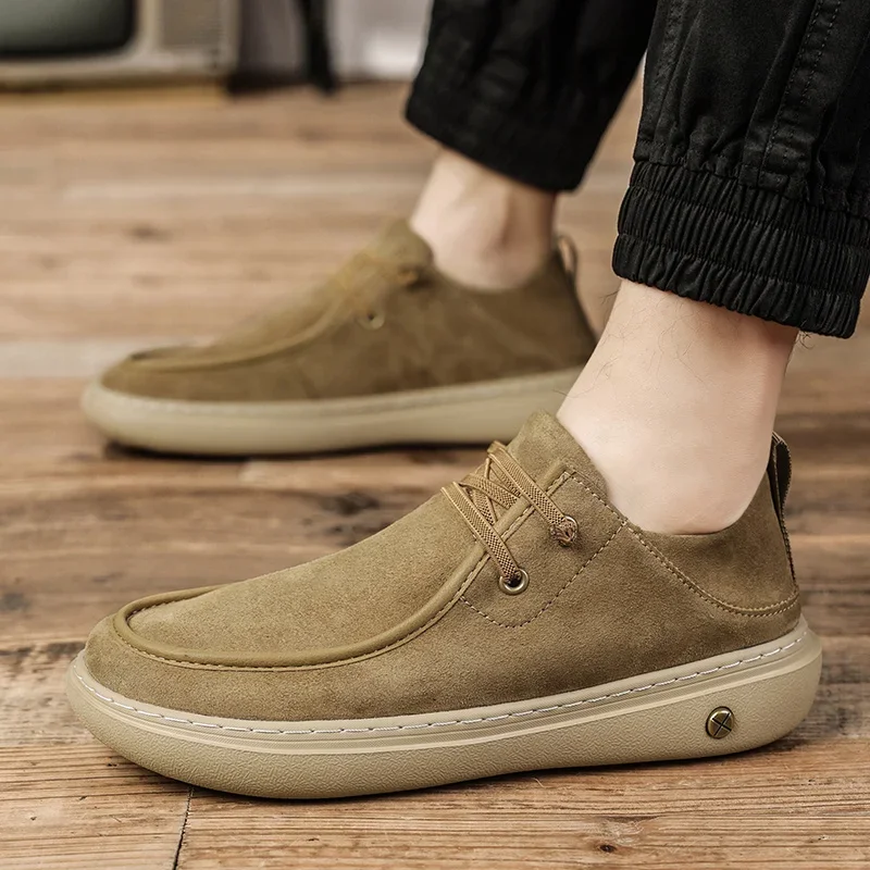 

Ультралегкие износостойкие мужские повседневные кожаные туфли в стиле ретро на толстой подошве, модные весенние туфли для вождения