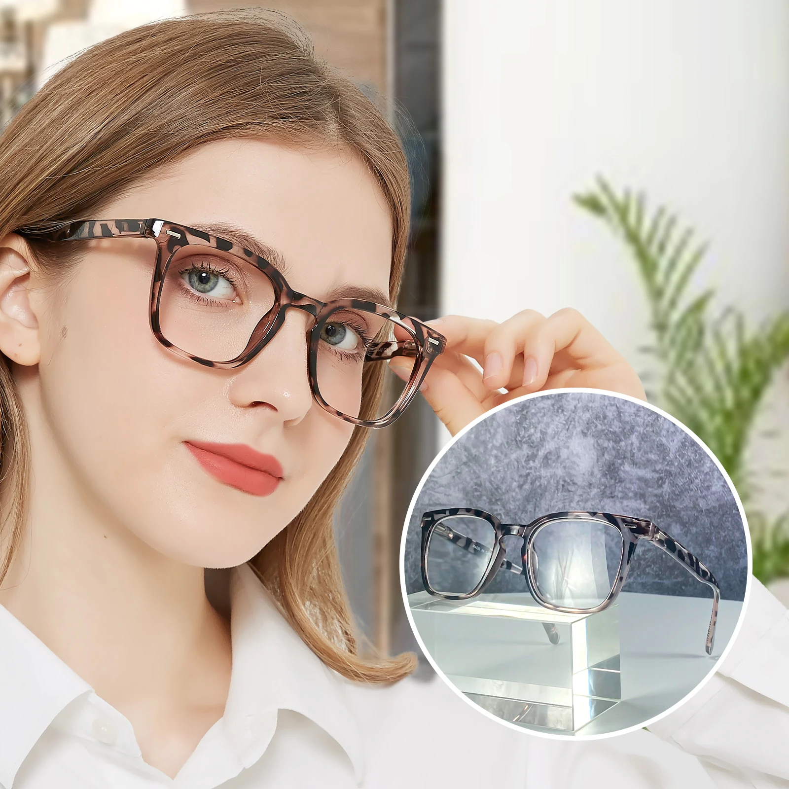 Gafas cuadradas para presbicia para mujer, lentes de lectura a la moda, ópticas, graduadas, lectores de Marcos