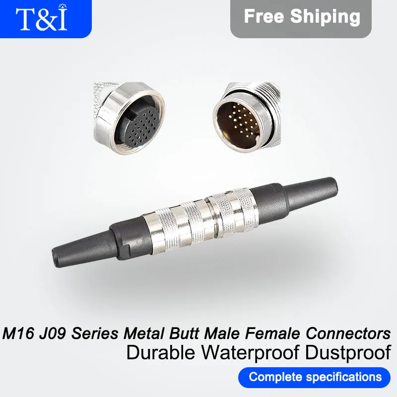 

5/10/20Sets M16-2/3/4/5/6/7/8/12/16/19/24P 09 Series Aviation Waterproof Connector Male Female Butt Socket Plugs