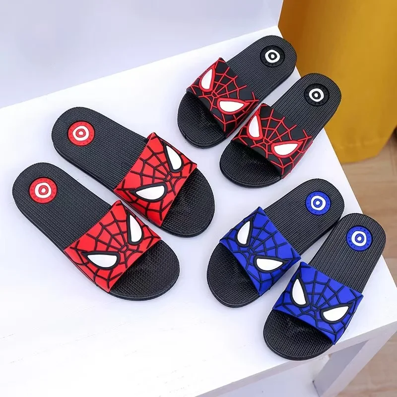 New Summer Children Cartoon Spiderman Print Baby Shoes Slippers For Girls Boys Kids Anti Skid Slipper Beach Shoes Flip Flops