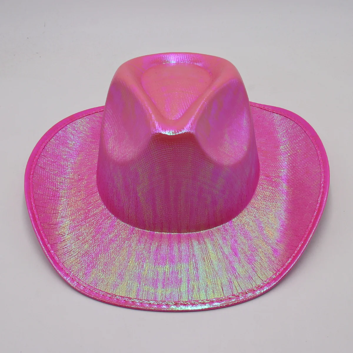 New Halloween Laser Reflective Western Cowboy Hat Women Colorful Dance Party Props Bride Pink Cowgirl Men Knight Hats California