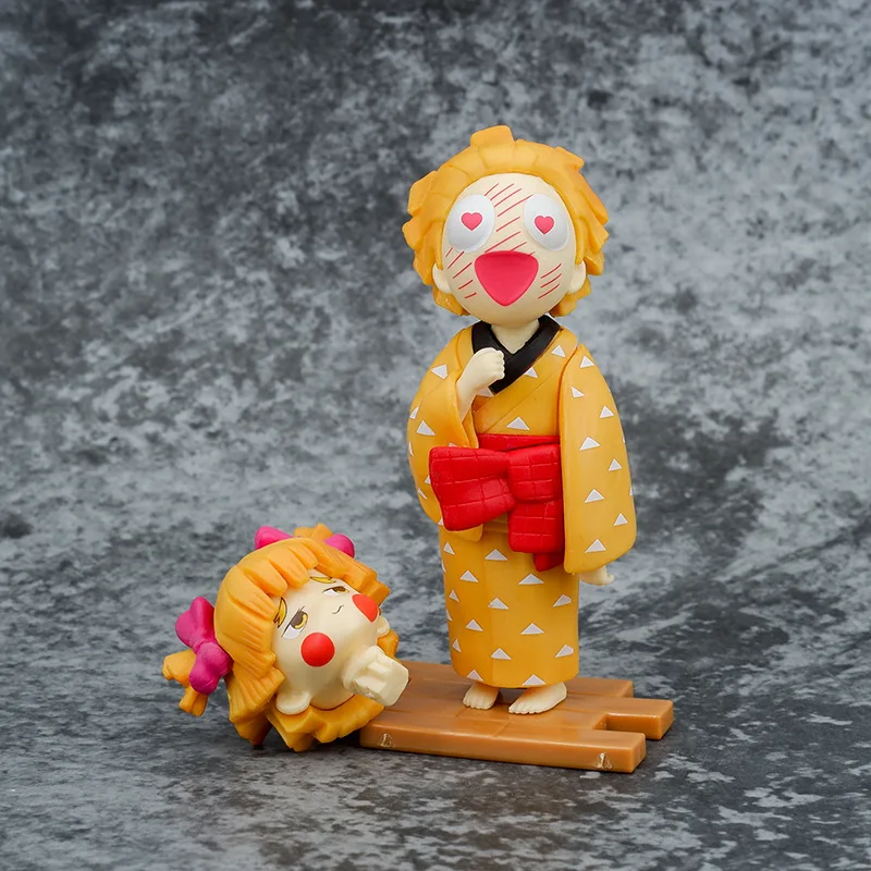 Kawaii Anime Demon Slayer Agatsuma Zenitsu Kimono Ver. PVC-Actionfigur, Statue, Sammlermodell, Spielzeug, Puppe, Geschenk, 12 cm