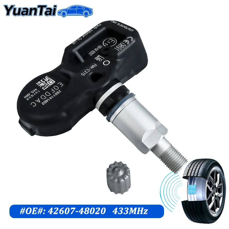 

New Tire Pressure Sensor for Toyota Alphard Prius RAV4 Highlander Camry Land Cruiser 42607-48020 PMV-C215 2016-2022 433MHZ TPMS