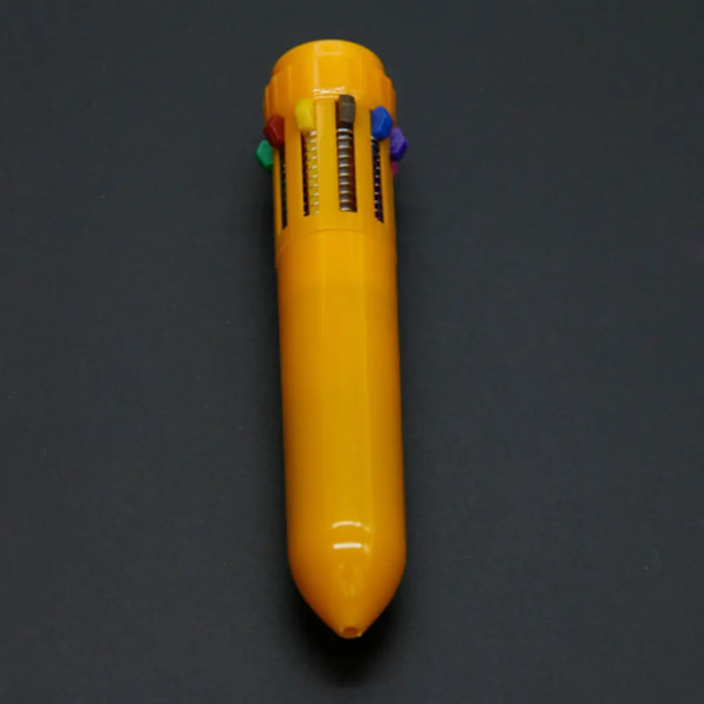 12 Pcs Ten-color Black Multiple Ballpoint Pens Cartoon Multicoloured 's