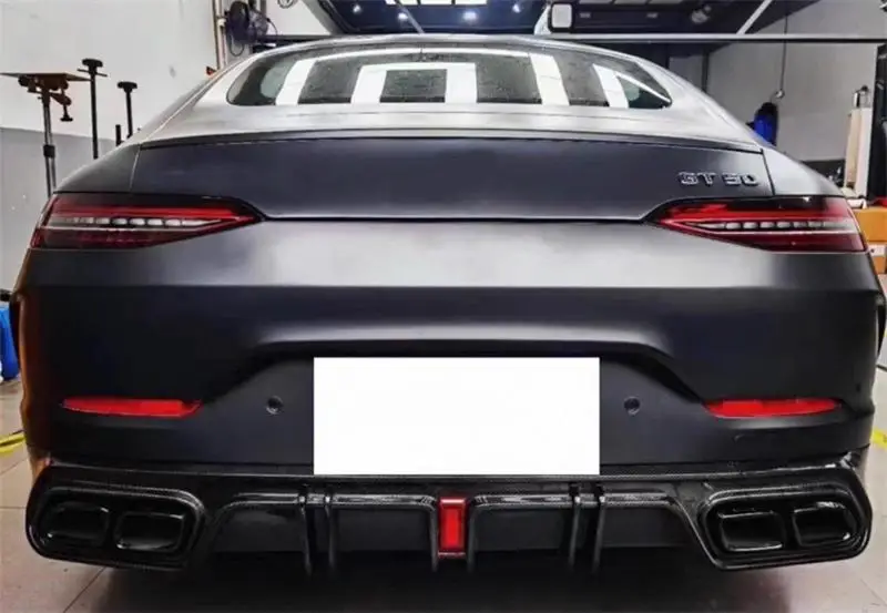 لمرسيدس بنز AMG GT50 GT53 2019 2020 2021 2022 2023 ReaI ألياف الكربون الوفير الخلفي الشفة منفذ العادم المفسد عدة