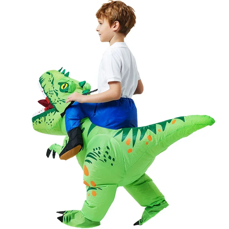 Crianças t-rex dinossauro inflável traje criança anime purim halloween festa de natal cosplay trajes vestido terno para meninos meninas l