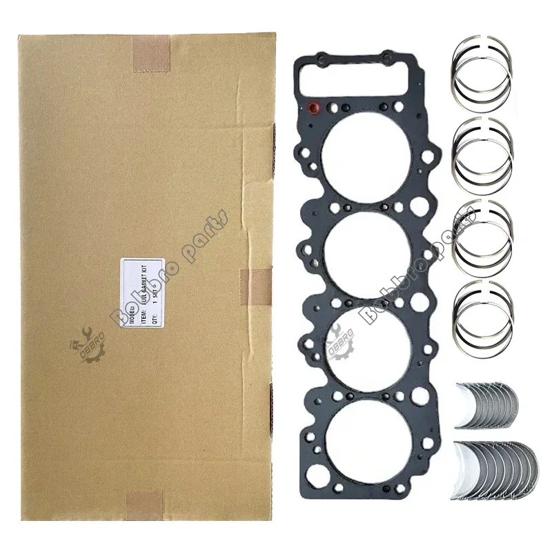 

4HE1-T 4.8L Overhaul Re-ring Kit With Full Gasket Set Piston Rings Crankshaft Main ConRod Bearings For Isuzu Truck Engine Parts