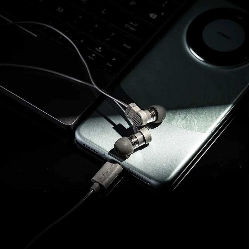 سماعة رأس Moondrop Quark2 داخل الأذن مع ميكروفون ، سماعة أذن من النوع C ، سماعات أذن للألعاب الرياضية ، USB C