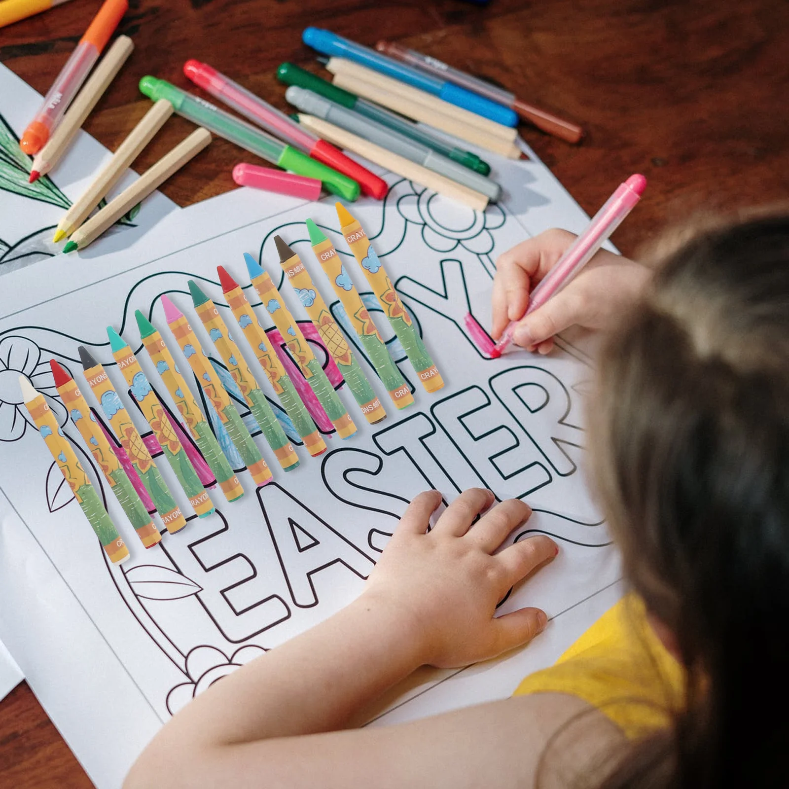 

48 pcs Wax Crayons Set Multicolor Drawing Pens For Kids Smooth Easy Grip Ideal For Sketching Doodle Art Coloring Books