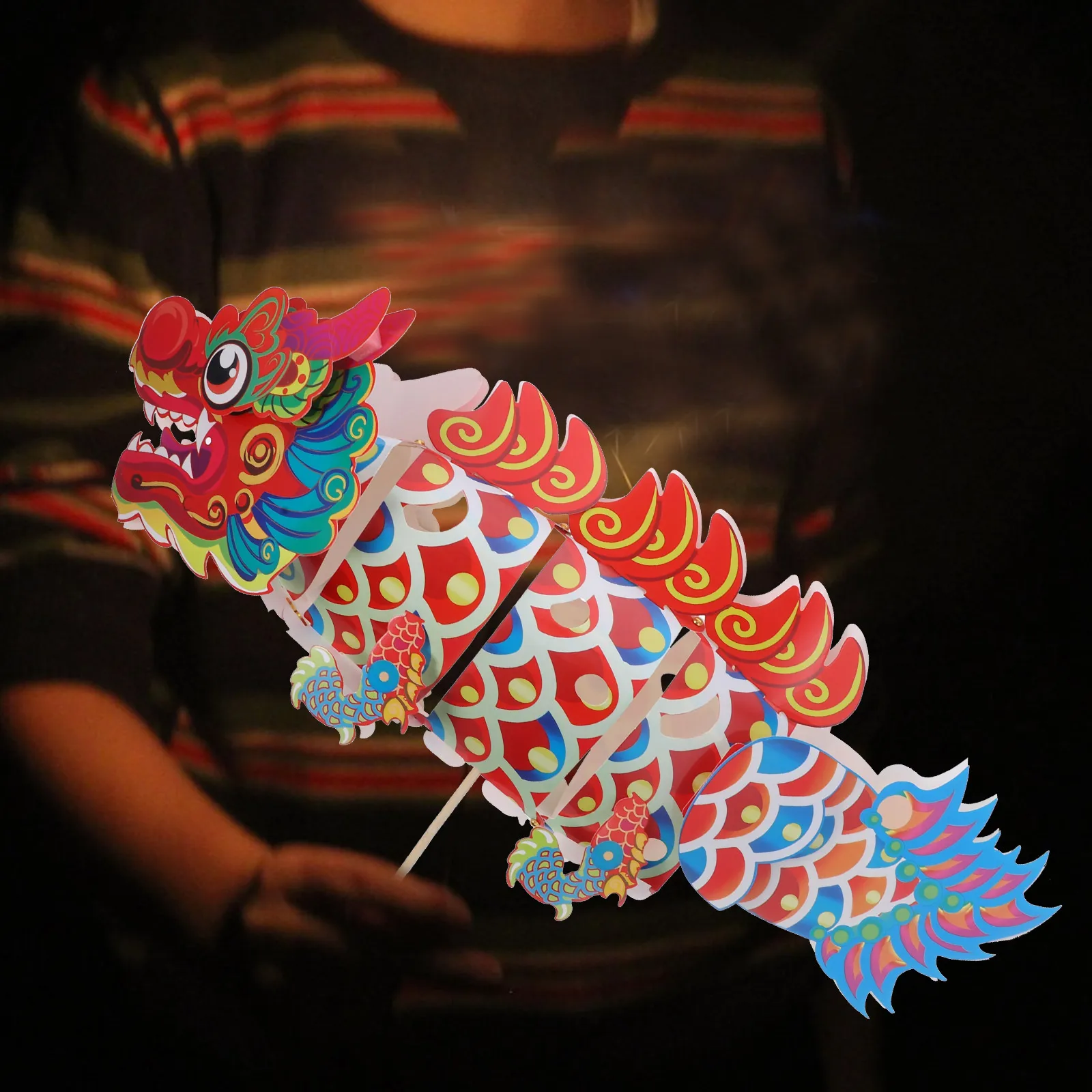 H gehaltene Drachen-Dekorationen, 49 cm, rote Farbe, festliches Partyzubehör, chinesisches Neujahr, Foto-Requisiten, Laterne, hängender Tanz