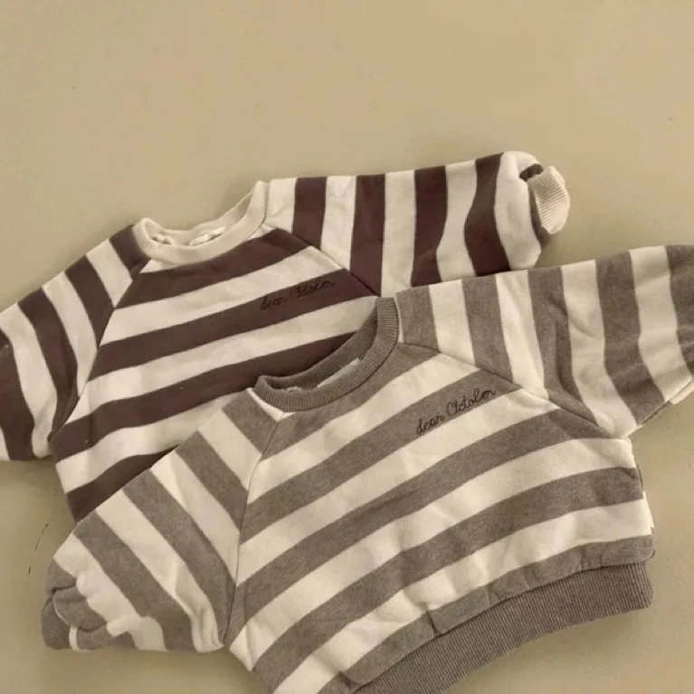 2024 Winter New Baby Plus Velvet Thick Sweatshirt Infant Girl Casual Striped Tops Toddler Boy Warm Pullover Kids Baby Sweatshirt