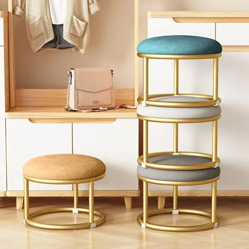 Nordic Round Stackable Stool Simple Low Bench for Living Room Sofa Side Small Footrest Home Furniture