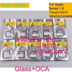 10Pcs/Lot For Apple Watch Series 10 9 8 7 6 5 4 3 Ultra 38mm 40mm 42mm 44mm 46MM Touch Screen Panel Front Outer LCD Glass OCA