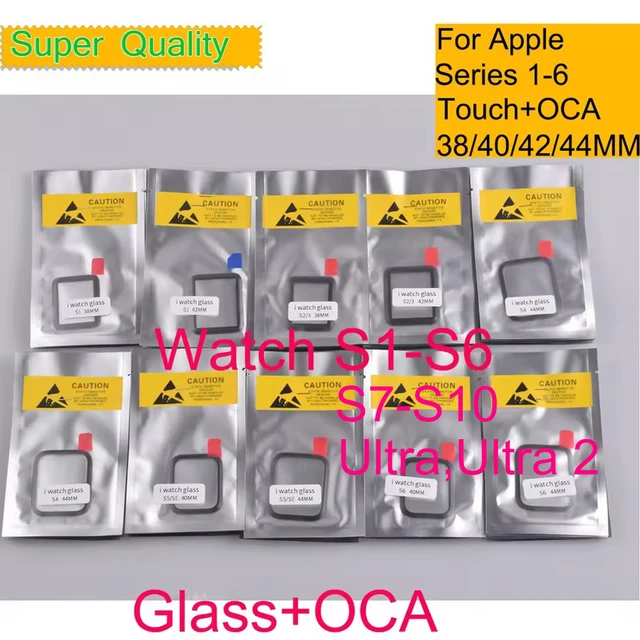 10 sztuk/partia dla Apple Watch Series 10 9 8 7 6 5 4 3 Ultra 38mm 40mm 42mm 44mm 46MM Panel dotykowy Przedni zewnętrzny szkło LCD OCA