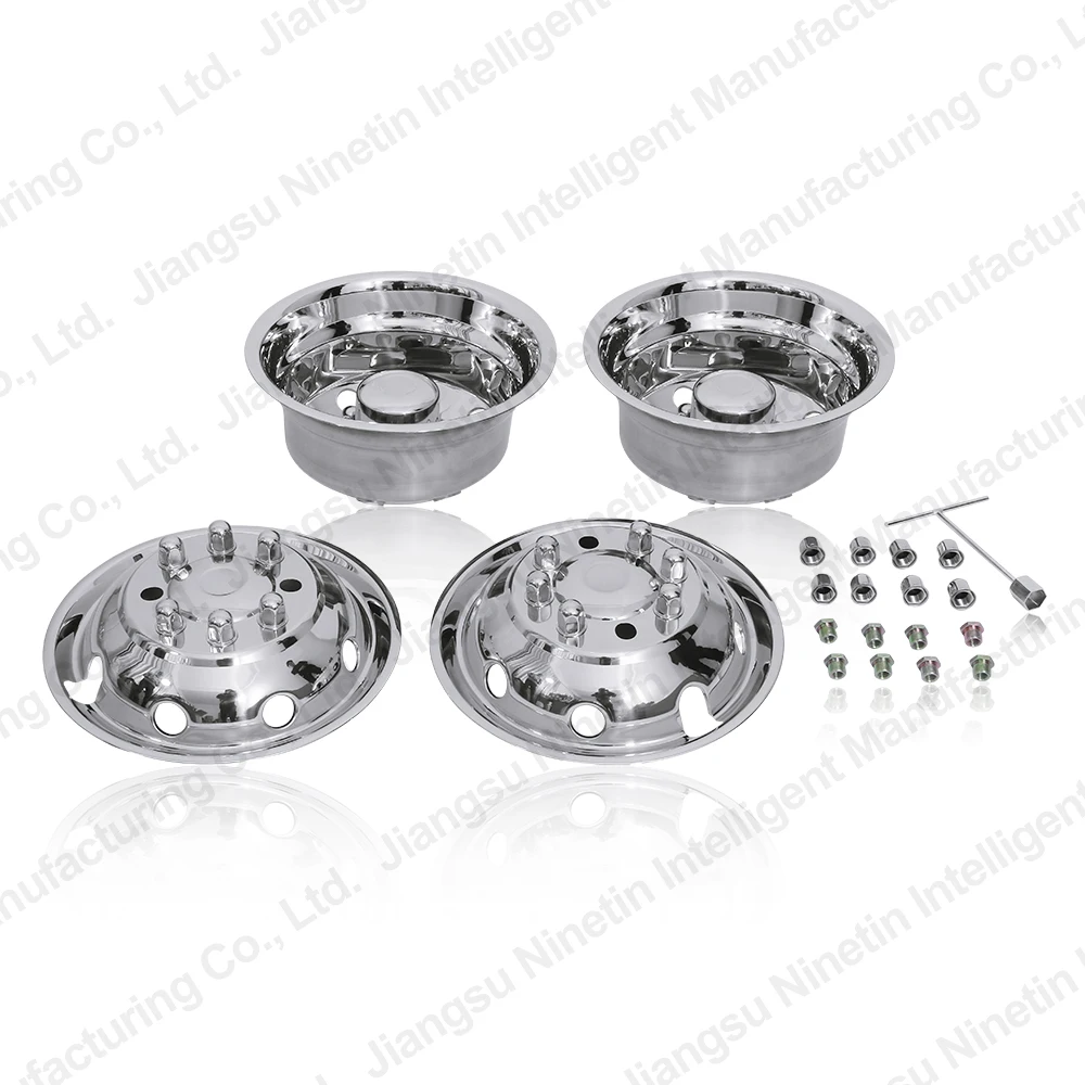 

16 Inch Wheel Simulator Stainless Steel Wheel Hub Cover Set For 1992-2007 Ford E350/E450 Van