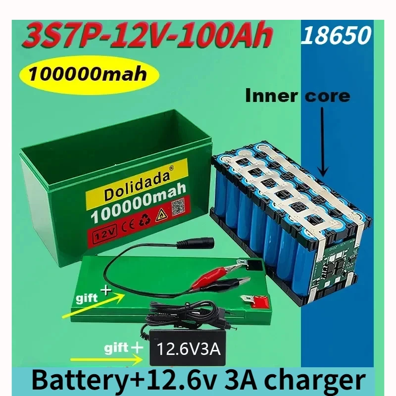 

New 12V 3s7p Lithium Ion Battery100Ah Is Suitable for Outdoor Lighting of Agricultural Sprayer Sound Reserve Battery+ Charger