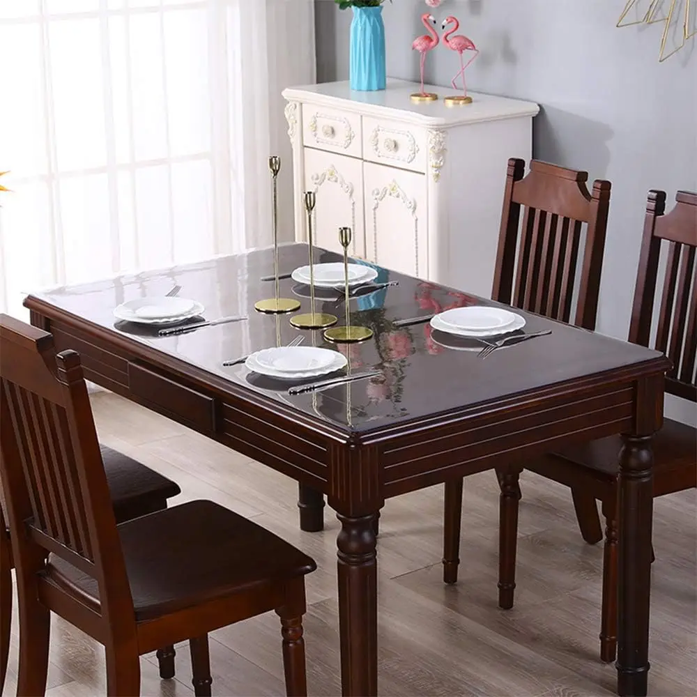 

Multisize Rectangular Clear Table Cover Protector 1.5Mmthick 40X58 Inch Crystal Pvc Tablecloth Protector For Writing Desk