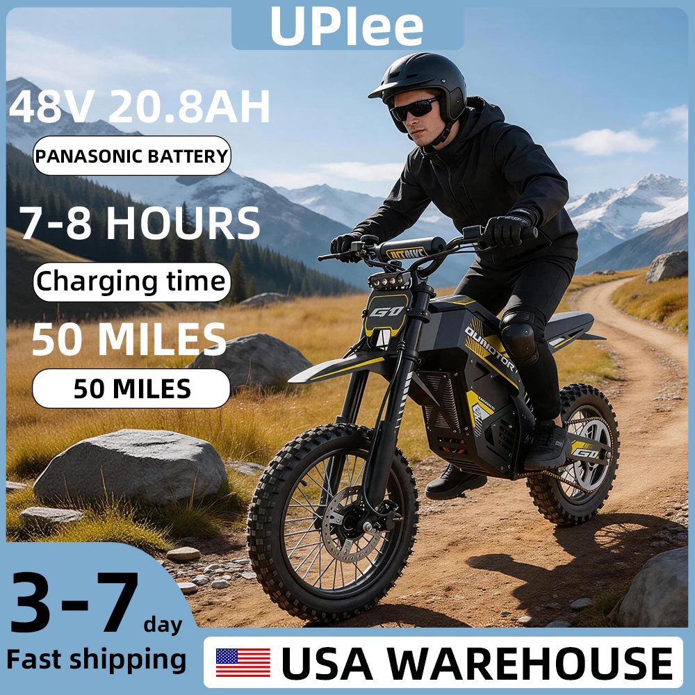 UPlee G1 Electric Bike, 1500W Peak 35MPH 48V 20.8Ah Motorcycle, 14