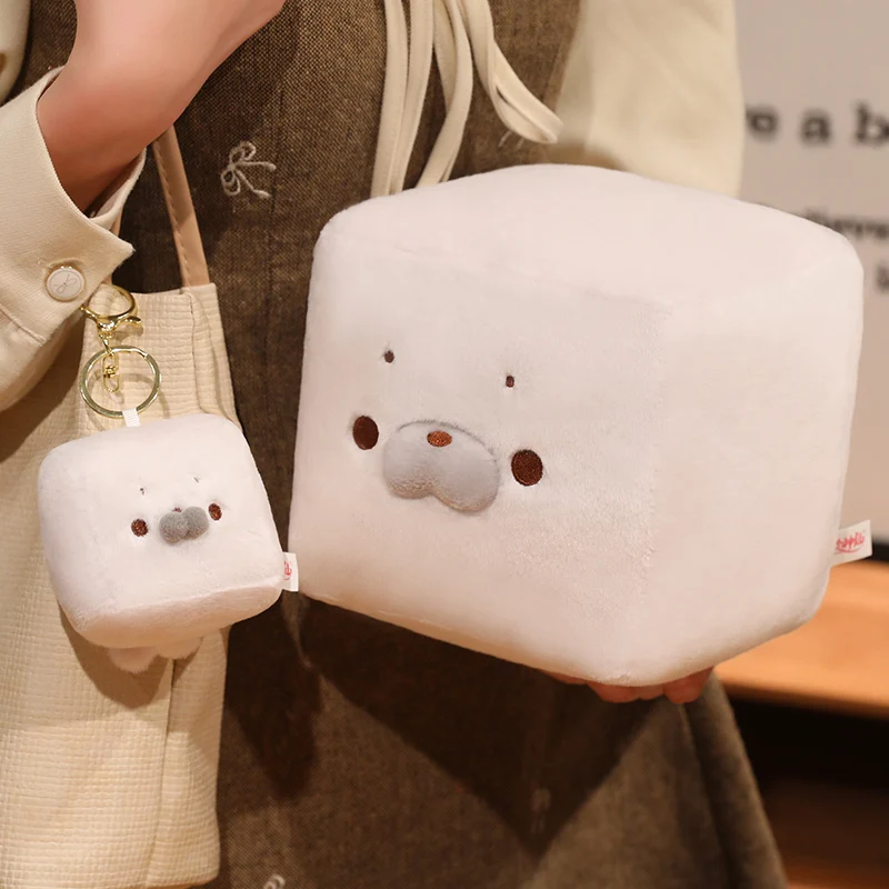 Block Of Tofu Seal Plush Toy Home Decoration High-quality Comfortable Children's Birthday Gift  For Couple Bag Pendant Keychain