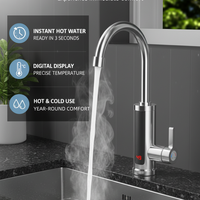3000W Instant Electric LCD Faucet Instant Tap 360° Fast Heater Heating Hot/Cold Water Supply for Bathroom Kitchen