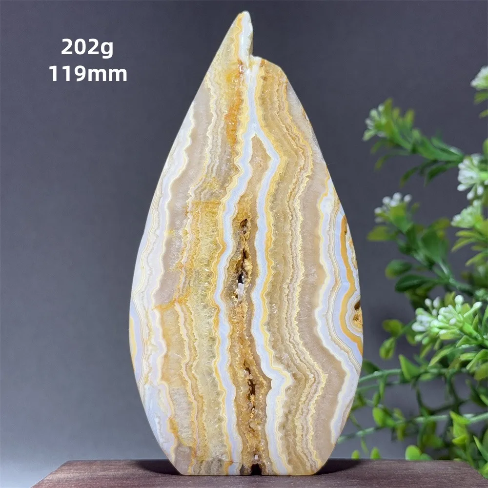 Natural Gemstone Yellow Agate Free-Form Mineral Quartz Torch Energy Healing Spiritual Meditation Witchcraft Home Decoration Gift