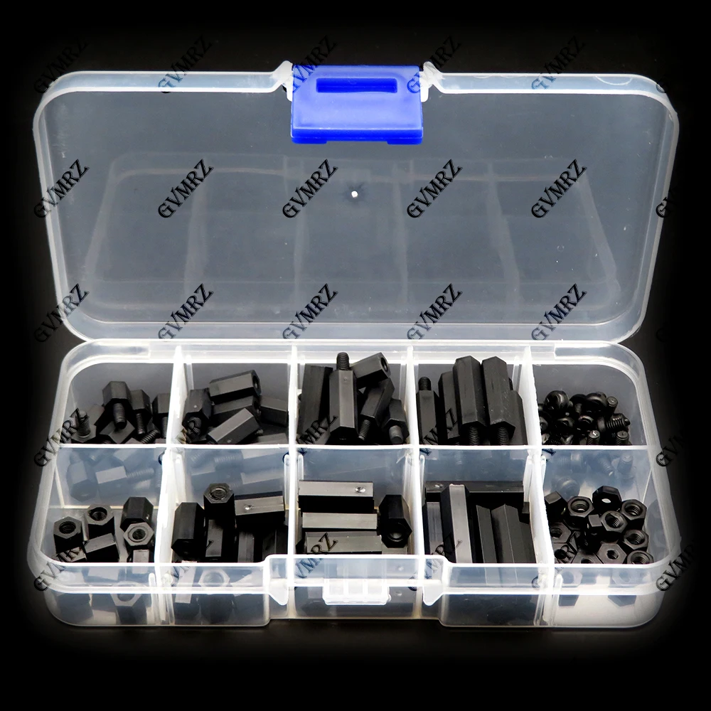 120PCS M3 Hex Nylon Spacer Standoff Kit - Black & White for Electronics DIY Projects White Black
