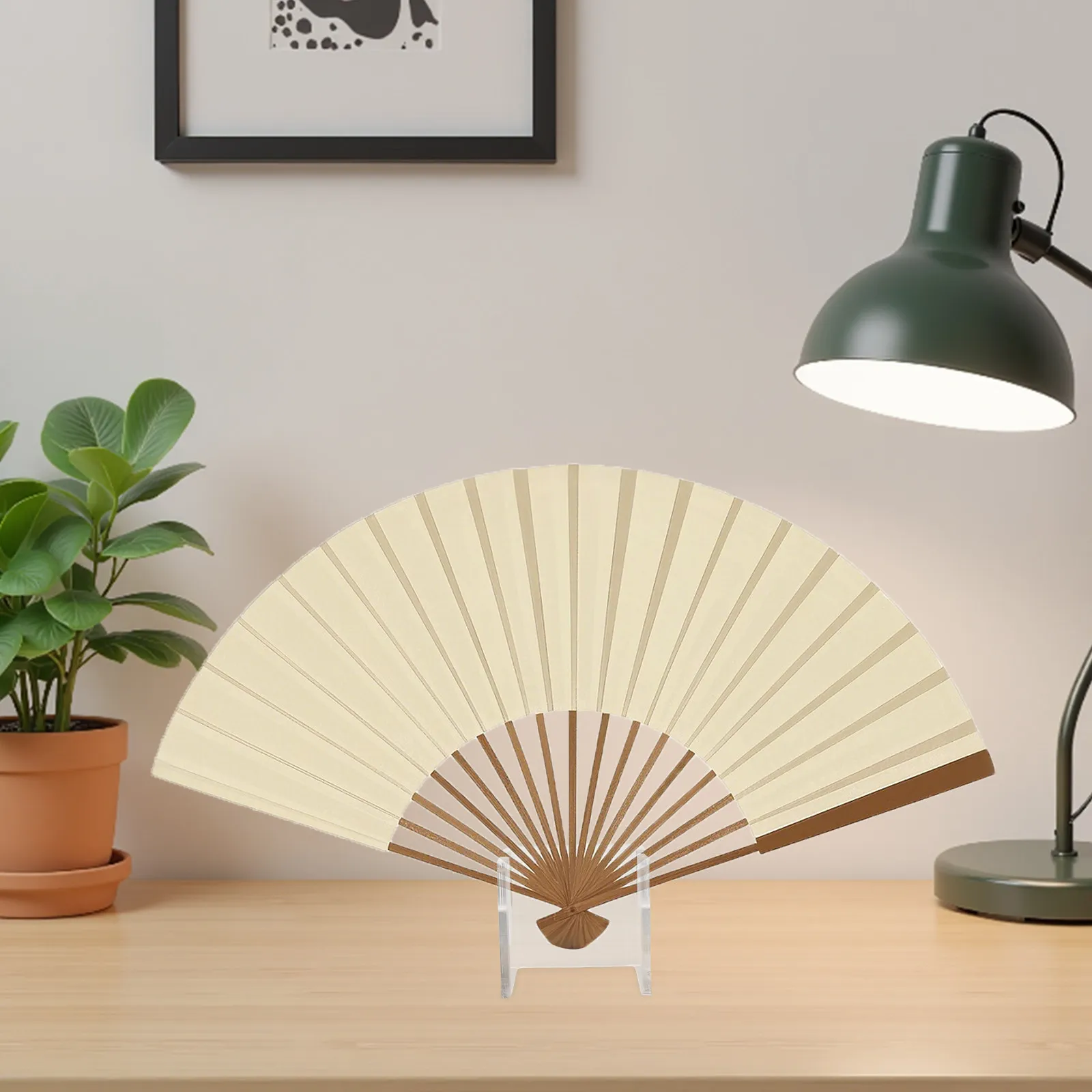 Acrylic Folding Fan Display Stand 2 Pack Clear U Shaped Holder for Hand Fan Storage and Home Decor