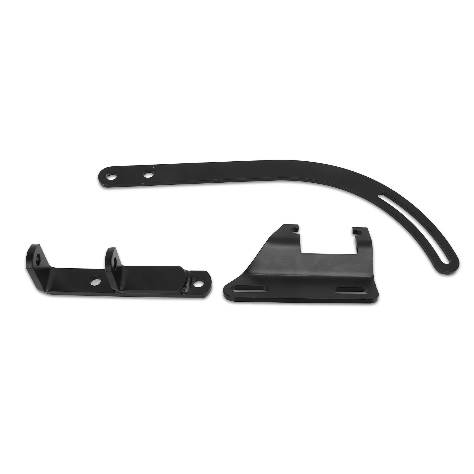 3pcs SWP Alternator Bracket Set Steel Black for SBC Small Block 265 283 305 327 350 383 400