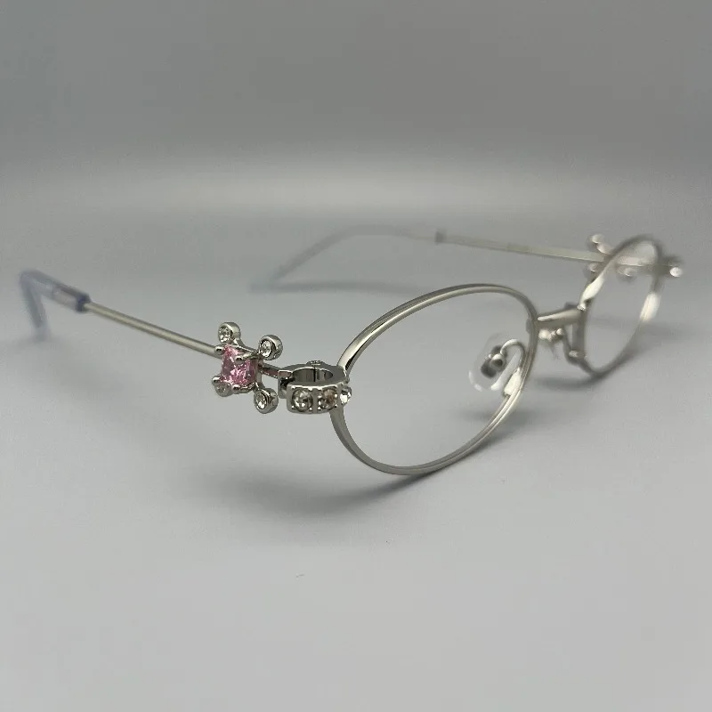 

2025 Ultra Light Titanium GM Oval Glasses Frame Female Gem Series ORING Myopia Anti-blue Light Glasses