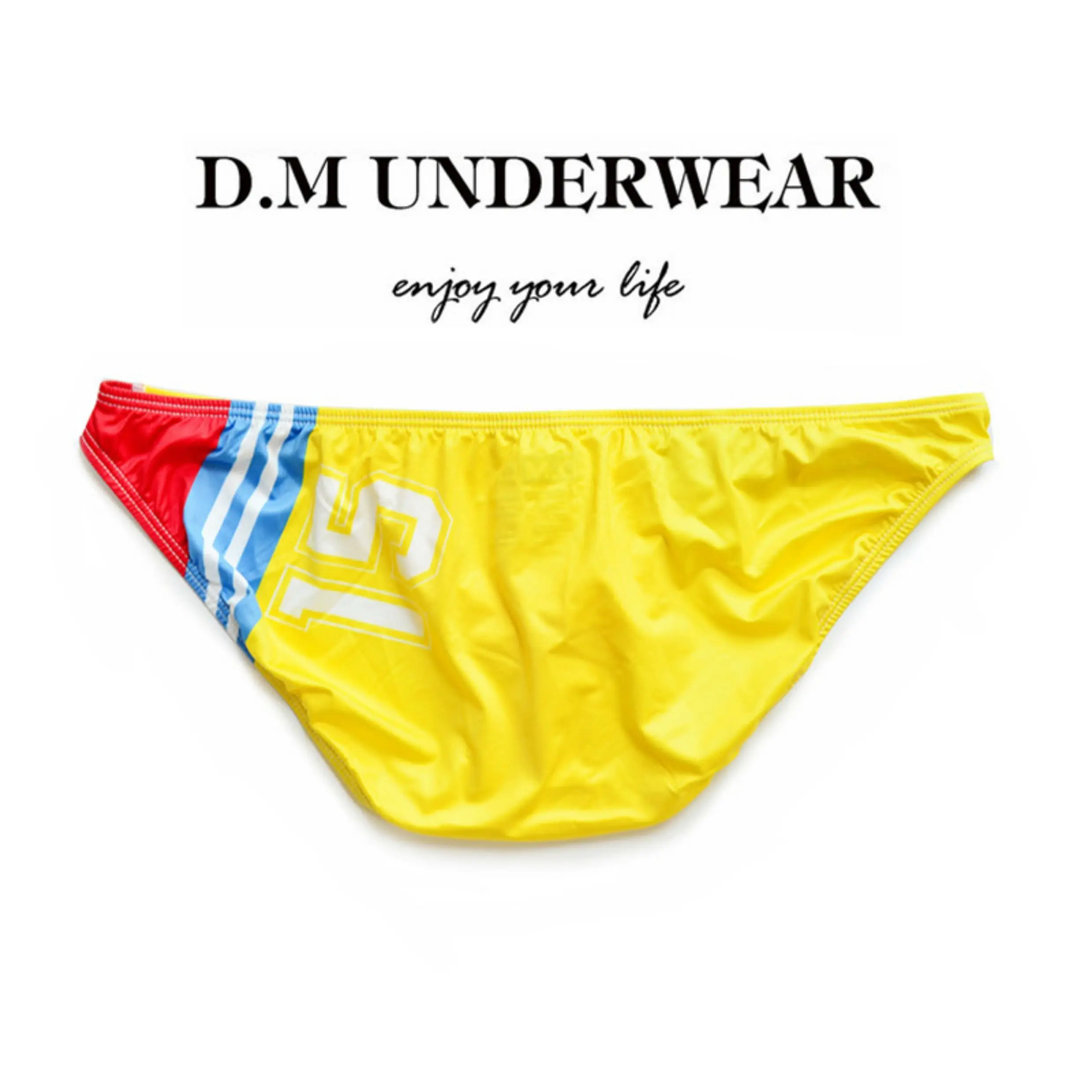 Ropa Interior Masculina Sexy con Estampado de Letras, Cintura Baja, Ultrafina, Transpirable, de Secado Rápido, Tipo Bikini, C...