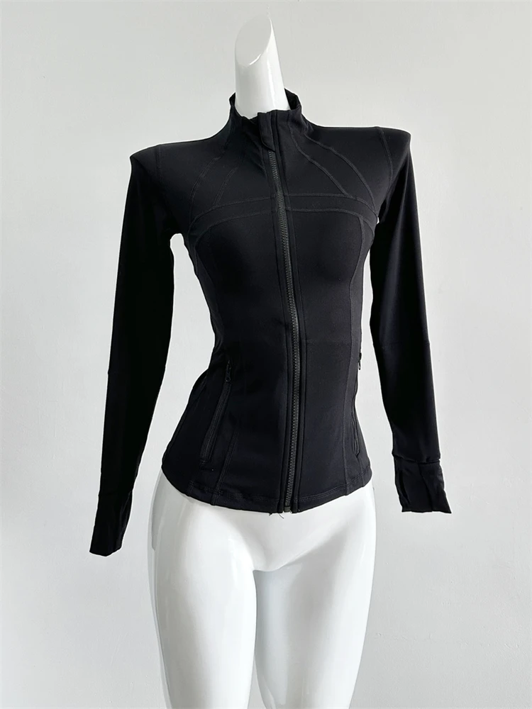 Chaqueta con capucha para mujer, abrigo informal con cremallera, ropa de Yoga, cortavientos para acampar, deporte Y2k, primavera y otoño