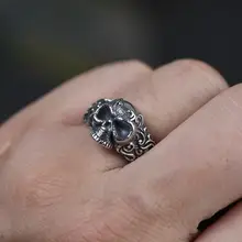 Gothic Punk Skull Ring Silver Resizable #6