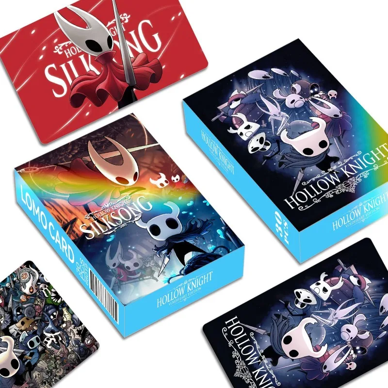 

30Pcs Game Hollow Knight Peripheral Double-sided Photo Cards Box Set HD Photocards Bookmark Portrait Cards Lomo Cards