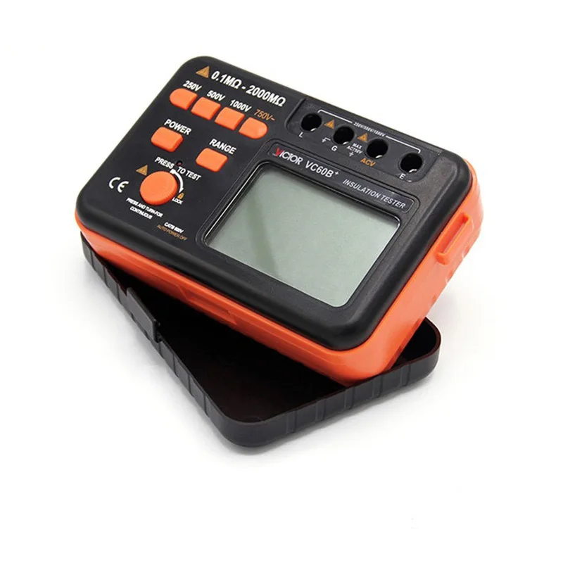 Multimeter Digital Insulation Resistance Tester LCD 1000V Megger Insulation 0-2000M Ohm High Voltage Short Circuit Input Alarm