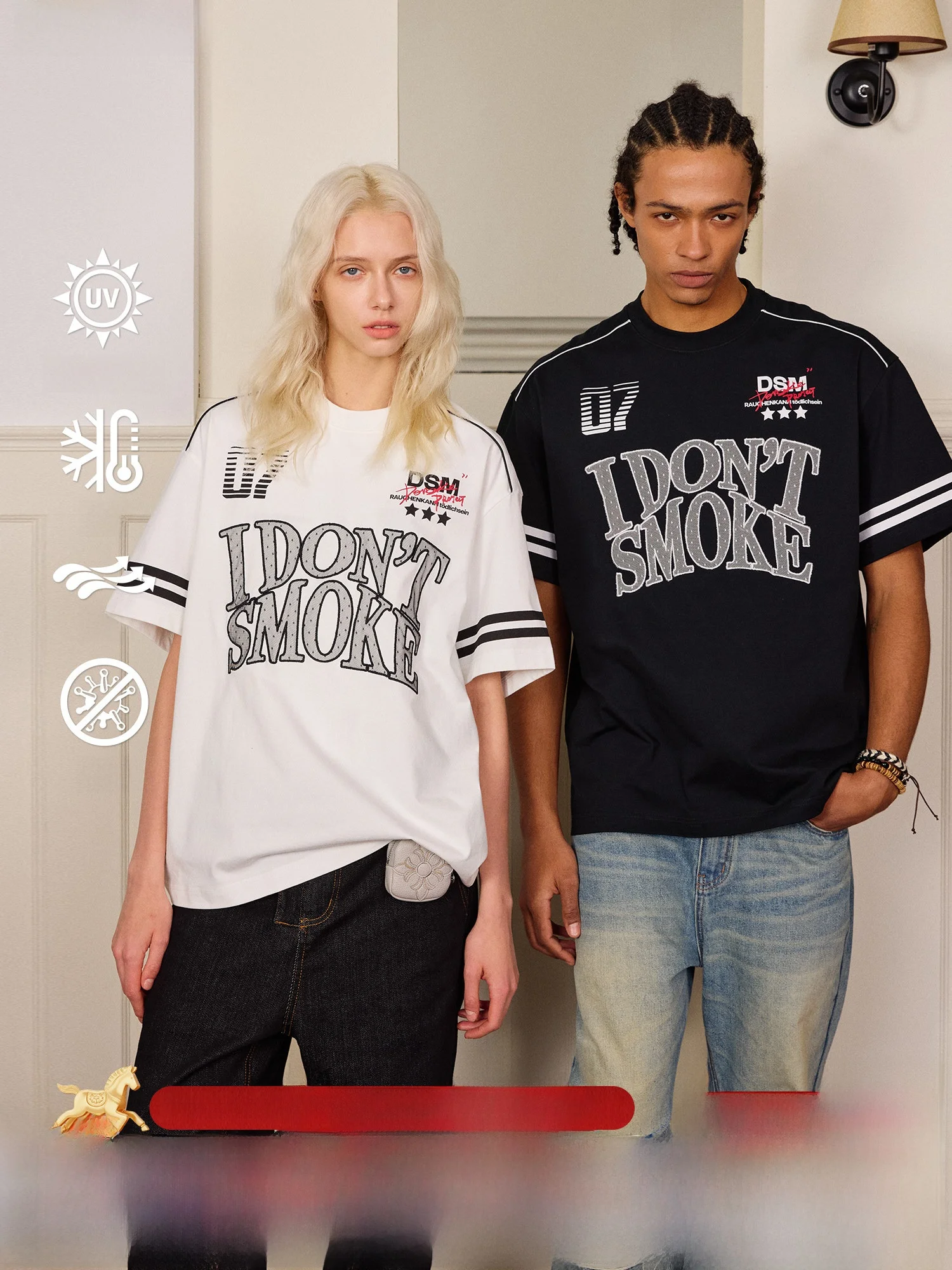 

Футболка с кружевными вставками и принтом, свободного кроя, из смесового хлопка и полиэстера, с круглым вырезом, топ.