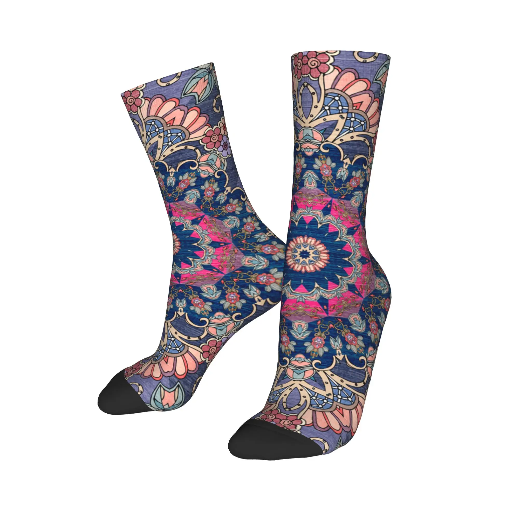 

Custom Novelty Mens Antique Persian Rug Dress Socks Unisex Comfortable Warm 3D Print Bohemia Ethnic Tribal Carpet Crew Socks