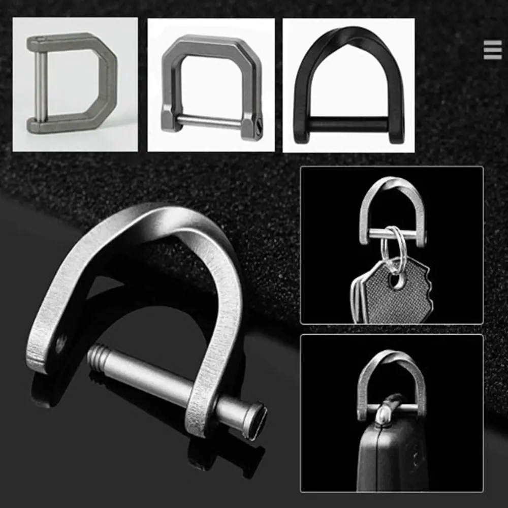 10 Styles Mini Horseshoe Buckles Carabiner D Bow Staples Shackle Key Ring Keychain Hook Buckles Outdoor Bracelet Buckles Tool