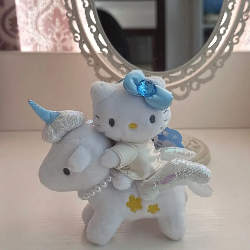 Porte-clés de dessin animé mignon Kt, poupée en peluche licorne d'équitation, décoration de sac à dos exquise, décoration suspendue exquise, cadeau de noël