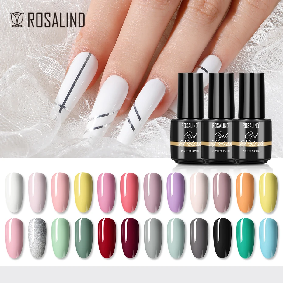ROSALIND Nagel-Gel-Nagellack für den Sommer, Nail-Art-Design, langlebiger Basis-Top-Lack, semi-permanent, Soak Off Vanish, alles für Nägel, Gel