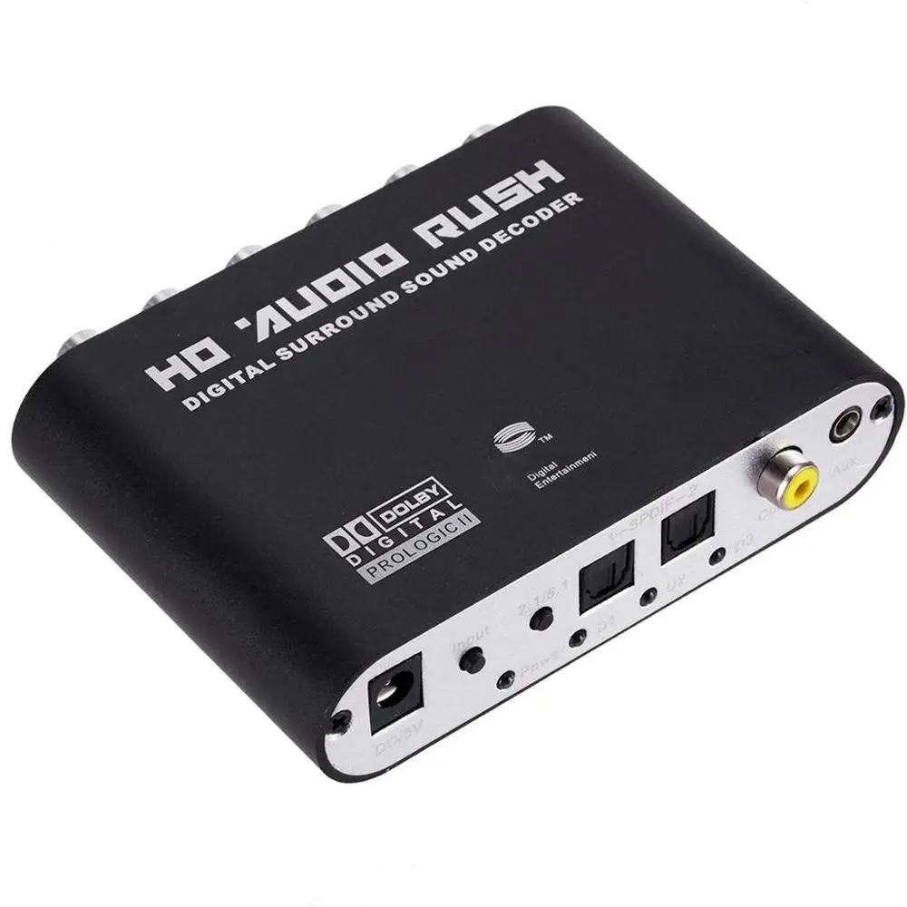 5.1 Channel SPDIF Coaxial 5.1 Amplifier HD Stereo AC3 Audio Digital to Analog Decoder Amplifier Audio Decoder DAC Converter