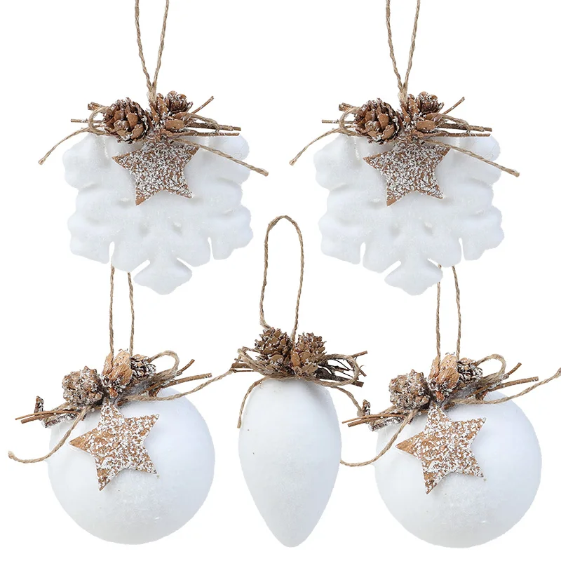Christmas Foam Balls Ornament White Snowflake Ball Christmas Decorations For Home New Year Xmas Tree Decor Navidad