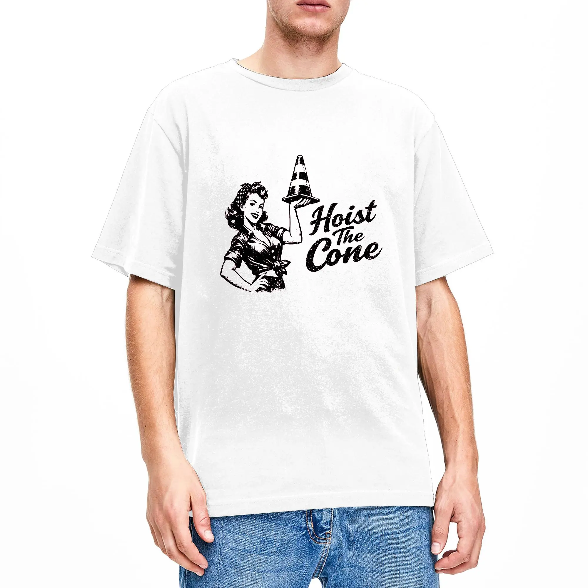 Unique Hoist The Cone T-Shirts Men Round Neck Pure Cotton T Shirts  Short Sleeve Tee Shirt 6XL Clothes