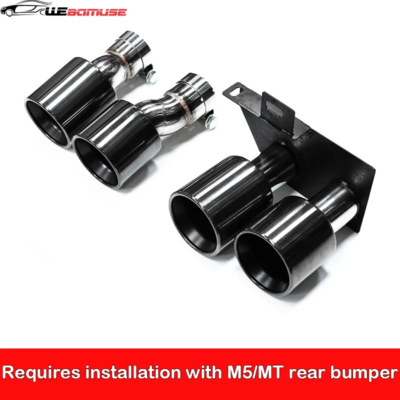 Quad Exhaust For BMW F10 F11 F18 525i 520i 530i 523i 5 Series Gasoline Model Upgrade M5 MT Rear Bumper Muffler Tip Tailpipe