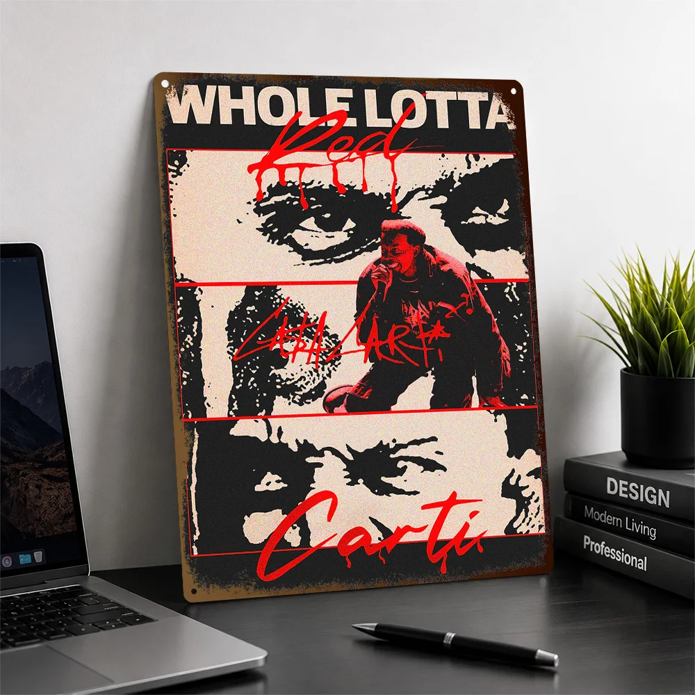Playboi Carti Whole Lotta Red Aluminum Poster Customized Metal Sign Bold Urban Rhythm Wall Art A Distinctive Gift For Rap Fans