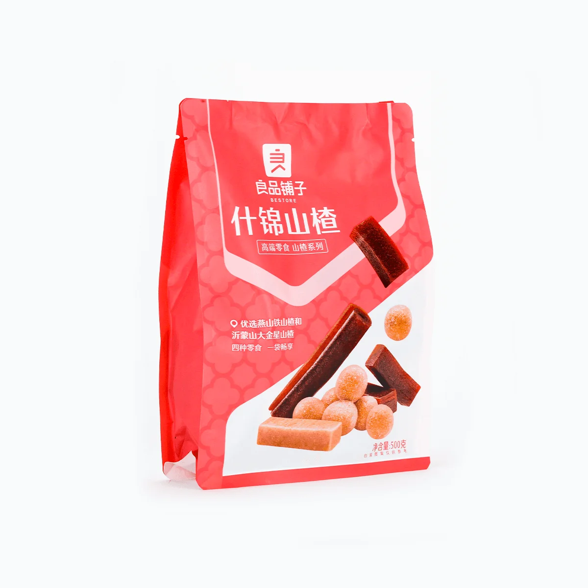 BESTORE Assorted Hawthorn Snacks, Saudáveis e Deliciosos Deleites de Frutas Secas, Cada, 500g, 4 Pacotes