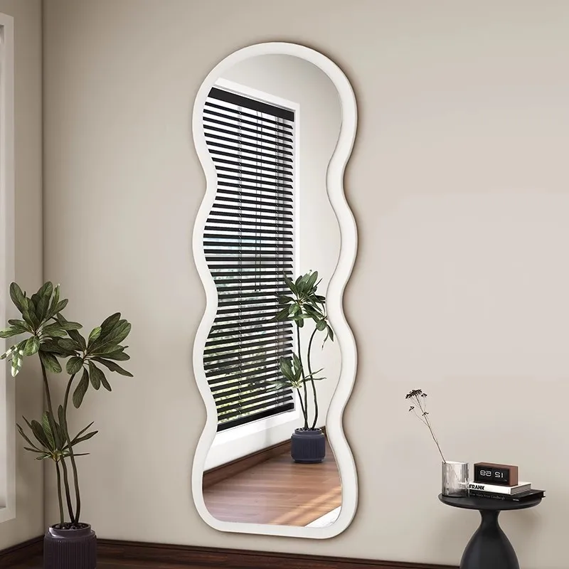 Full-length wavy frame velvet decorative mirror decorative wall view 2