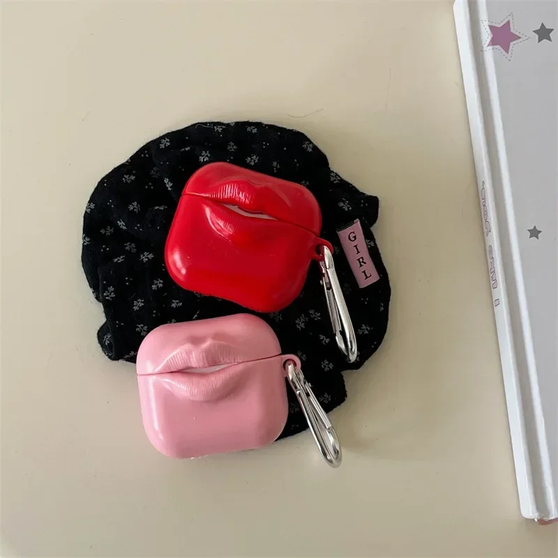 Funda de labios de parodia para AirPods 4 Airpod 1 2 3 Pro Pro2 auriculares Bluetooth caja de carga funda protectora para auriculares