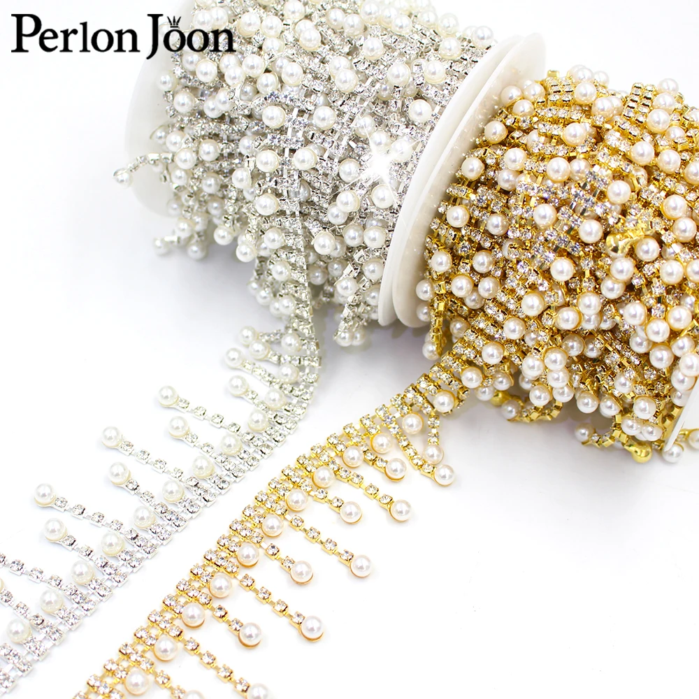 Bridal Wedding Dress Shoes Decoration Accessories Crystal Ribbon Pearl Rhinestone Trim fringe Chain ML172