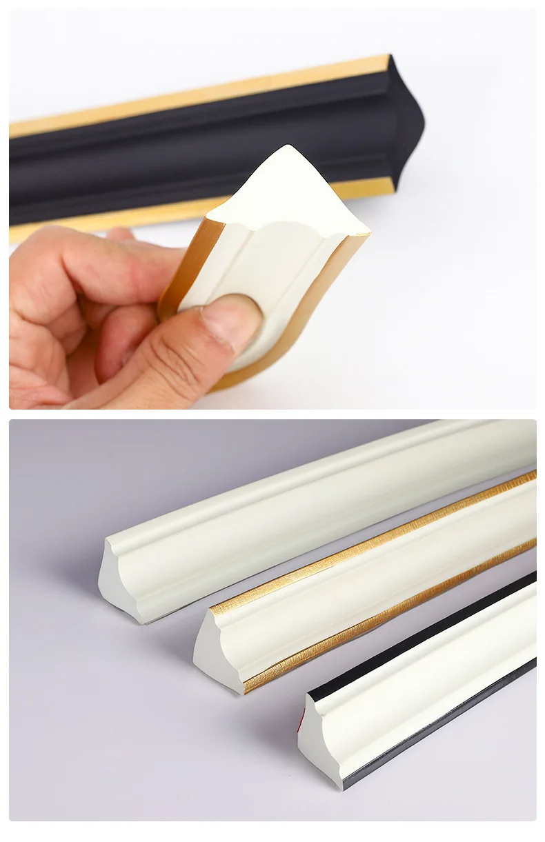 5M Self-Adhesive Corner Decorative Line Upgraded Oil Glue Wall Trim Flexible EVA No-Crease Skirting Border for Home Decor